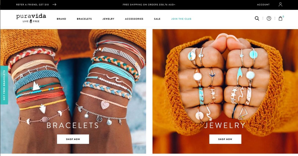 Pura Vida Shopify Plus store 