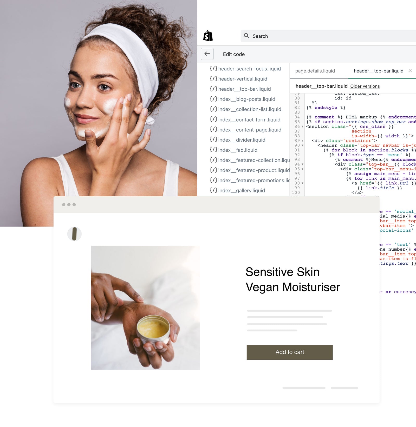 Skin care Shopify development