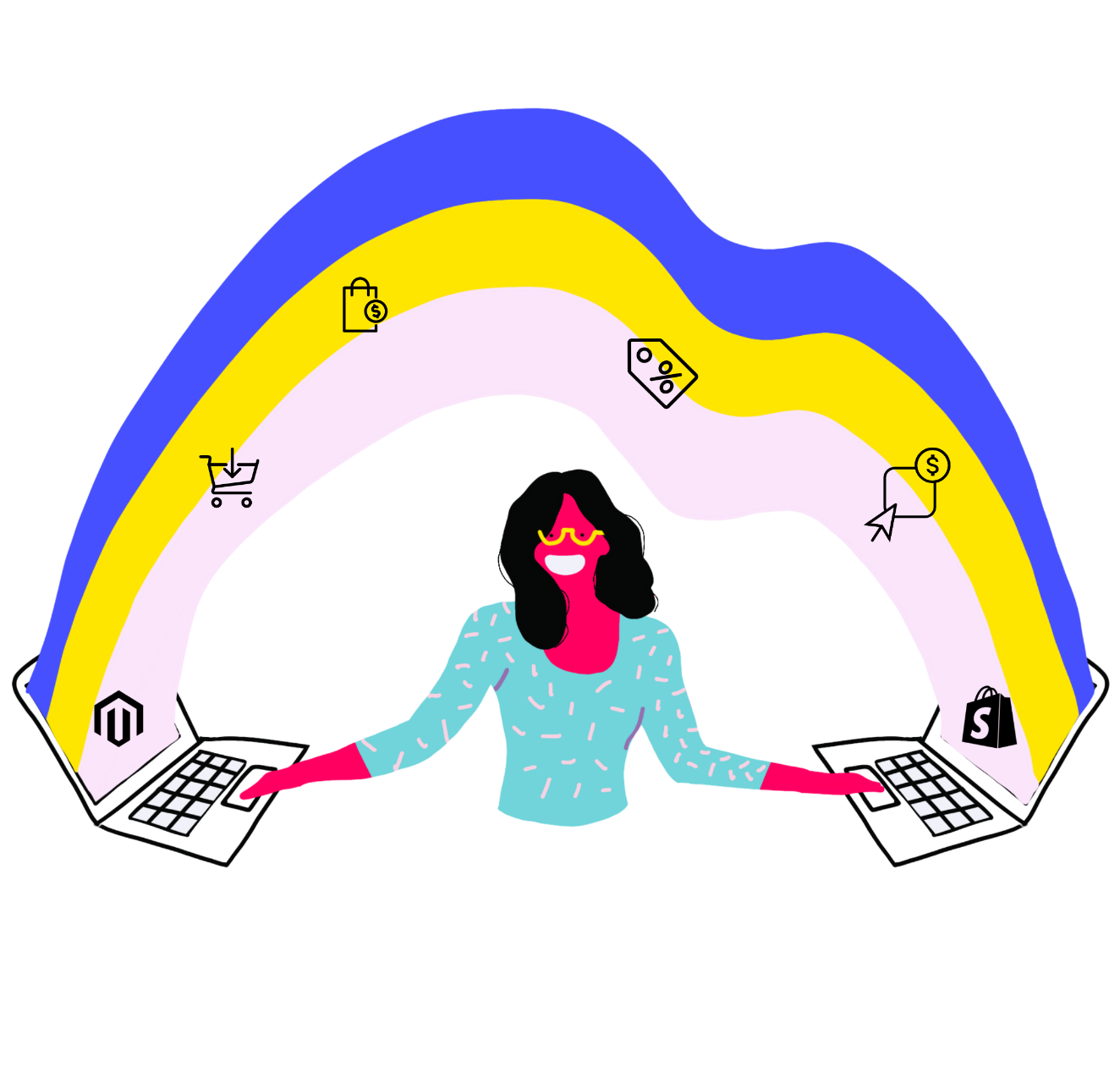 Migrating data illustration: Shopify experts Australia